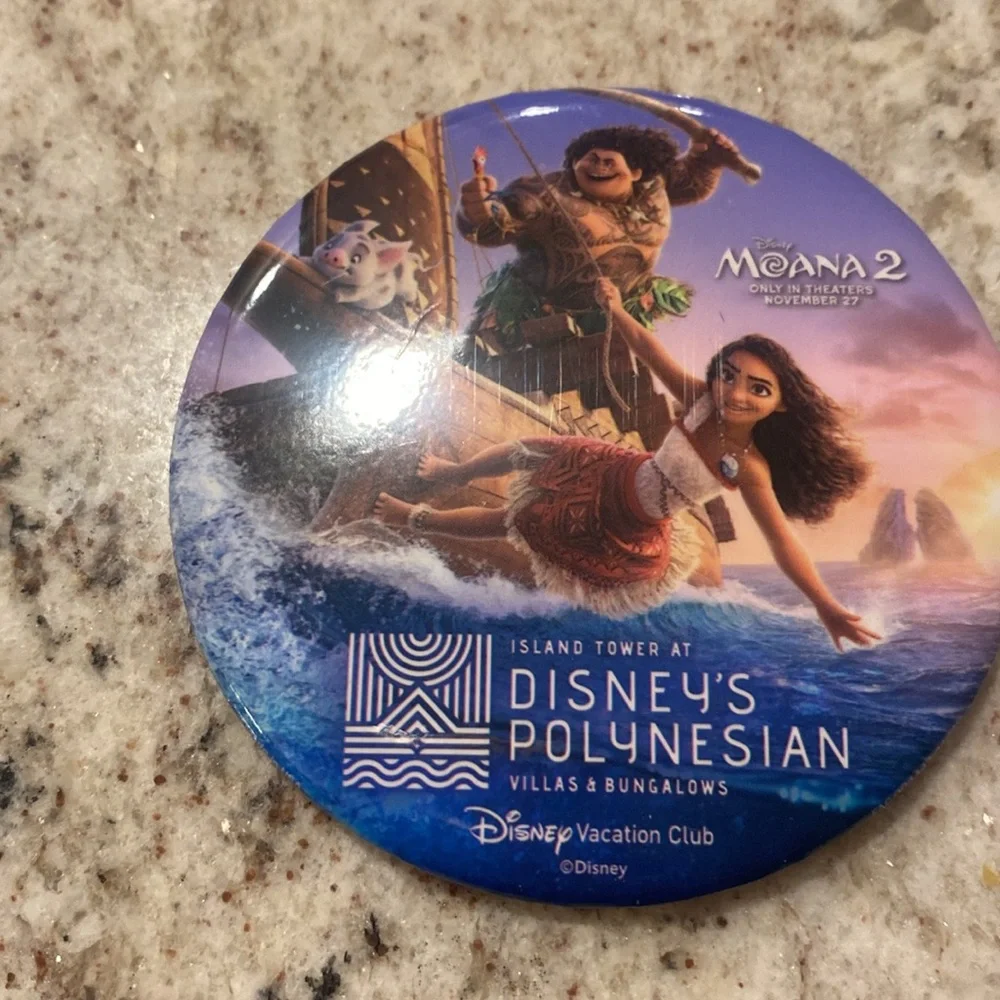 Disney Moana 2 Disney Polynesian DVC button pin about 3 inches.